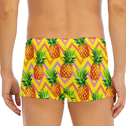 Pastel Zig Zag Pineapple Pattern Print Men's Short Boxer Briefs