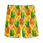 Pastel Zig Zag Pineapple Pattern Print Men's Sports Shorts