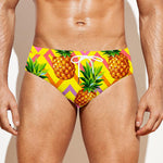 Pastel Zig Zag Pineapple Pattern Print Men's Swim Briefs