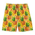 Pastel Zig Zag Pineapple Pattern Print Men's Swim Trunks