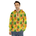 Pastel Zig Zag Pineapple Pattern Print Men's Velvet Pullover Hoodie