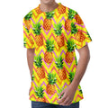 Pastel Zig Zag Pineapple Pattern Print Men's Velvet T-Shirt