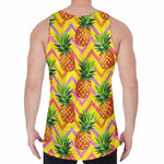 Pastel Zig Zag Pineapple Pattern Print Men's Velvet Tank Top
