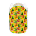 Pastel Zig Zag Pineapple Pattern Print Mesh Laundry Hamper