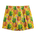 Pastel Zig Zag Pineapple Pattern Print Mesh Shorts