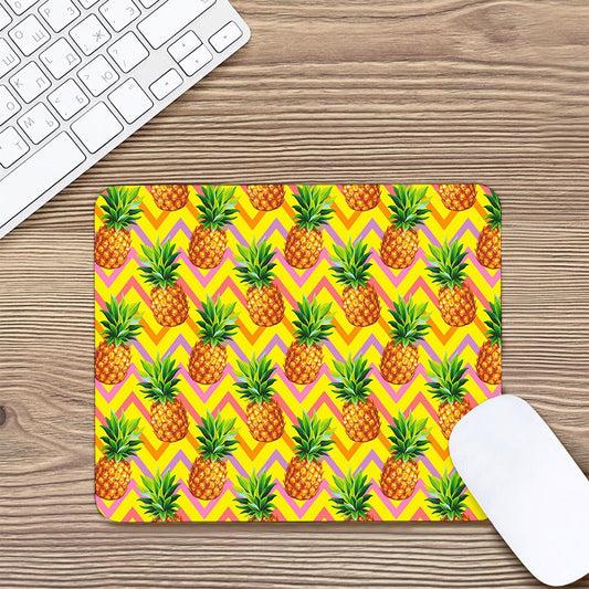 Pastel Zig Zag Pineapple Pattern Print Mouse Pad