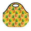 Pastel Zig Zag Pineapple Pattern Print Neoprene Lunch Bag