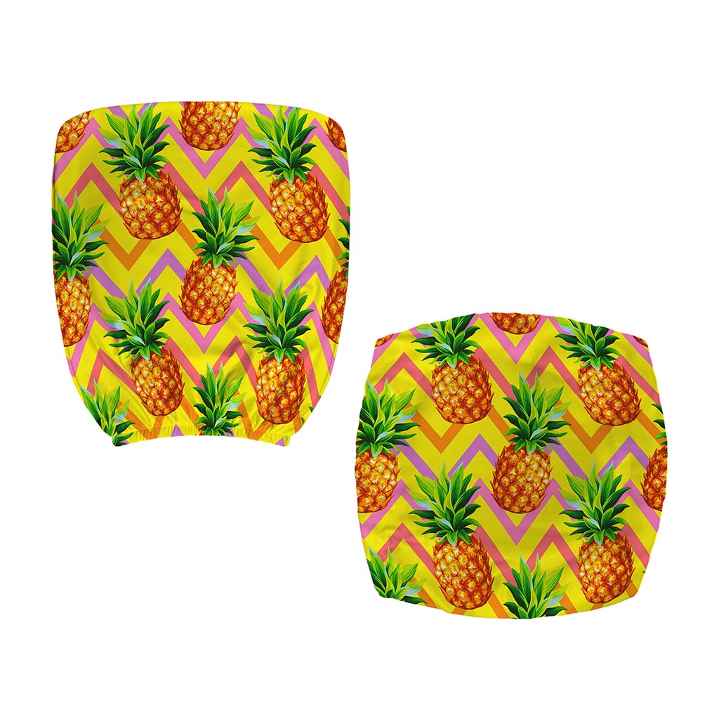Pastel Zig Zag Pineapple Pattern Print Office Chair Cover