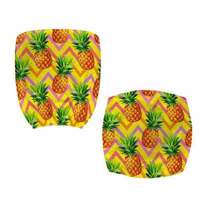 Pastel Zig Zag Pineapple Pattern Print Office Chair Cover