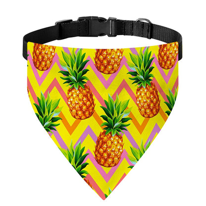 Pastel Zig Zag Pineapple Pattern Print Over The Collar Dog Bandana