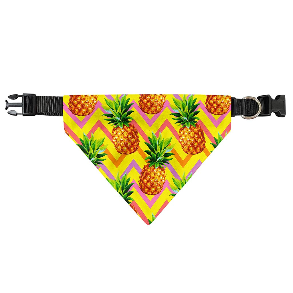 Pastel Zig Zag Pineapple Pattern Print Over The Collar Dog Bandana