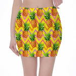 Pastel Zig Zag Pineapple Pattern Print Pencil Mini Skirt