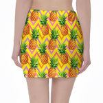 Pastel Zig Zag Pineapple Pattern Print Pencil Mini Skirt