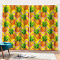 Pastel Zig Zag Pineapple Pattern Print Pencil Pleat Curtains