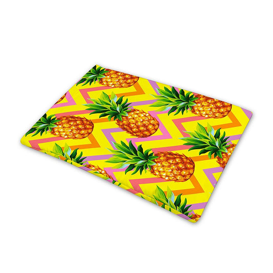 Pastel Zig Zag Pineapple Pattern Print Pet Cooling Mat Cover
