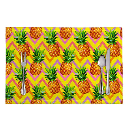 Pastel Zig Zag Pineapple Pattern Print Placemat