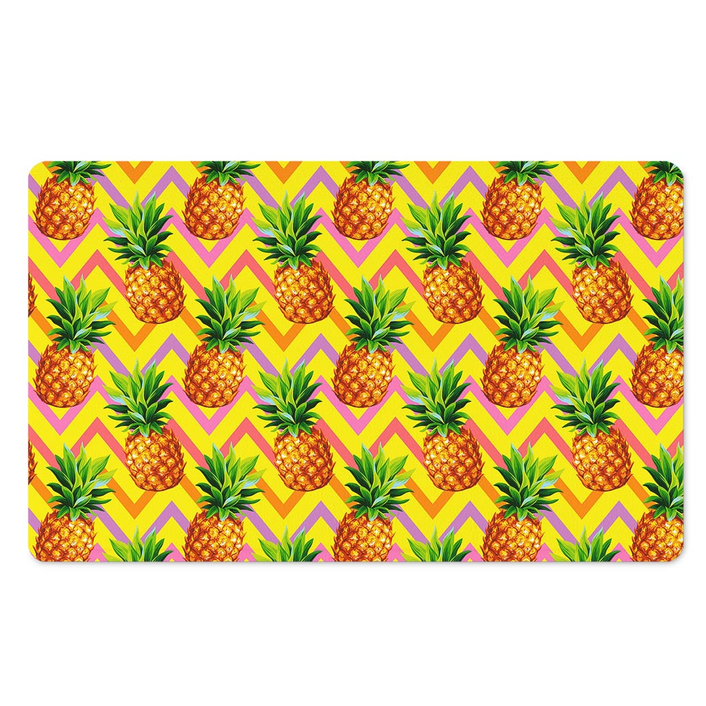 Pastel Zig Zag Pineapple Pattern Print Polyester Doormat