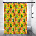 Pastel Zig Zag Pineapple Pattern Print Premium Shower Curtain