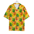 Pastel Zig Zag Pineapple Pattern Print Rayon Hawaiian Shirt