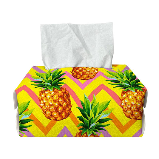 Pastel Zig Zag Pineapple Pattern Print Rectangle Tissue Box Cover