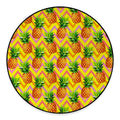 Pastel Zig Zag Pineapple Pattern Print Round Floor Mat