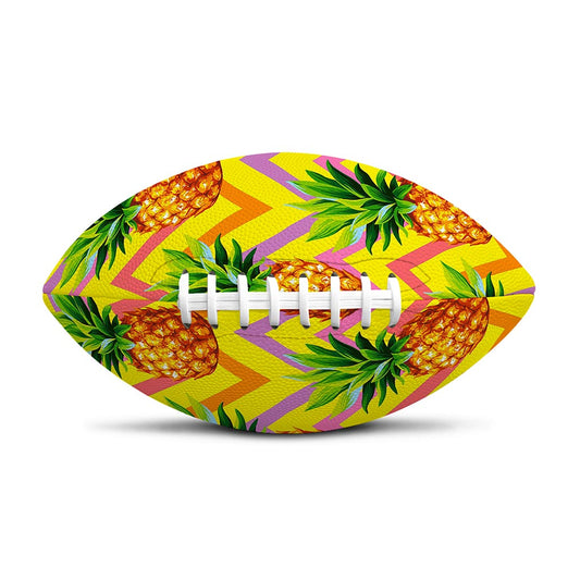 Pastel Zig Zag Pineapple Pattern Print Rugby Ball