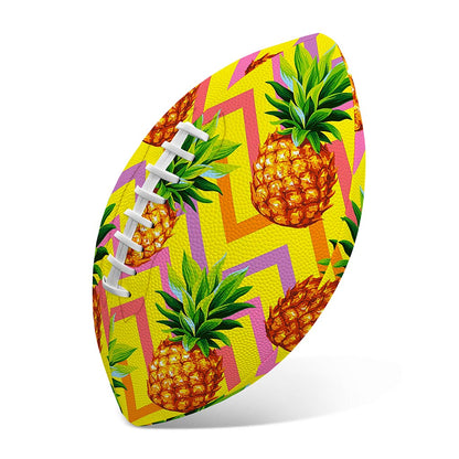Pastel Zig Zag Pineapple Pattern Print Rugby Ball