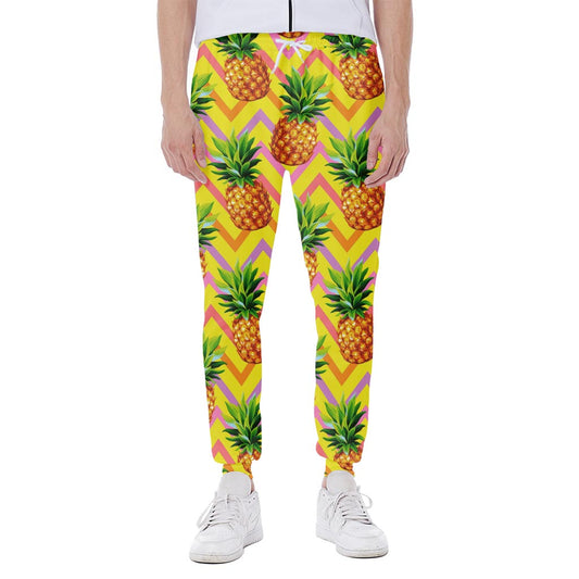 Pastel Zig Zag Pineapple Pattern Print Scuba Joggers