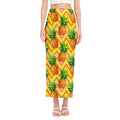 Pastel Zig Zag Pineapple Pattern Print Side Slit Maxi Skirt
