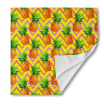 Pastel Zig Zag Pineapple Pattern Print Silk Bandana