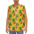 Pastel Zig Zag Pineapple Pattern Print Sleeveless Baseball Jersey