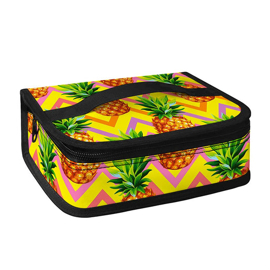 Pastel Zig Zag Pineapple Pattern Print Small Lunch Bag