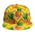 Pastel Zig Zag Pineapple Pattern Print Snapback Cap