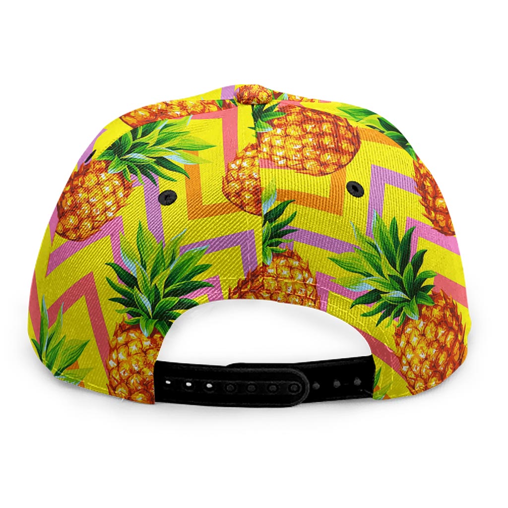 Pastel Zig Zag Pineapple Pattern Print Snapback Cap
