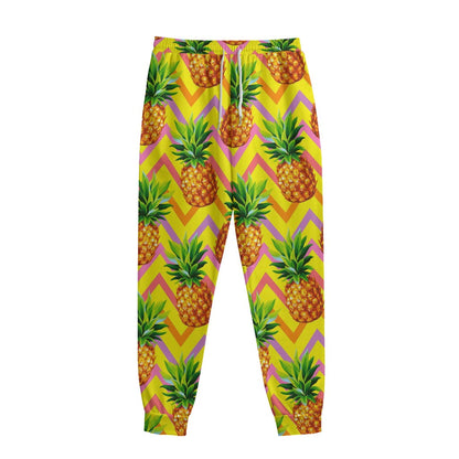 Pastel Zig Zag Pineapple Pattern Print Sweatpants