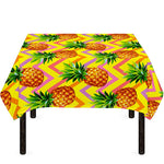 Pastel Zig Zag Pineapple Pattern Print Tablecloth