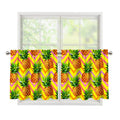 Pastel Zig Zag Pineapple Pattern Print Tier Curtains