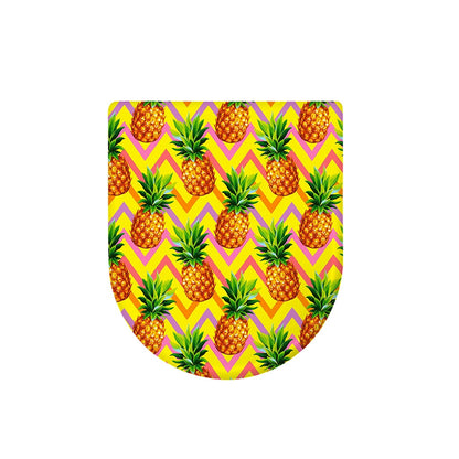 Pastel Zig Zag Pineapple Pattern Print Toilet Lid Cover