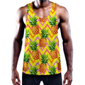 Pastel Zig Zag Pineapple Pattern Print Men's Workout Tank Top