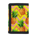Pastel Zig Zag Pineapple Pattern Print Trifold Wallet