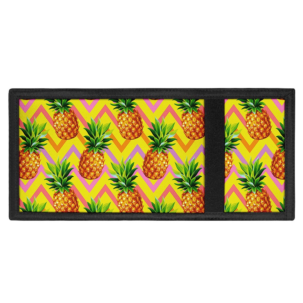 Pastel Zig Zag Pineapple Pattern Print Trifold Wallet