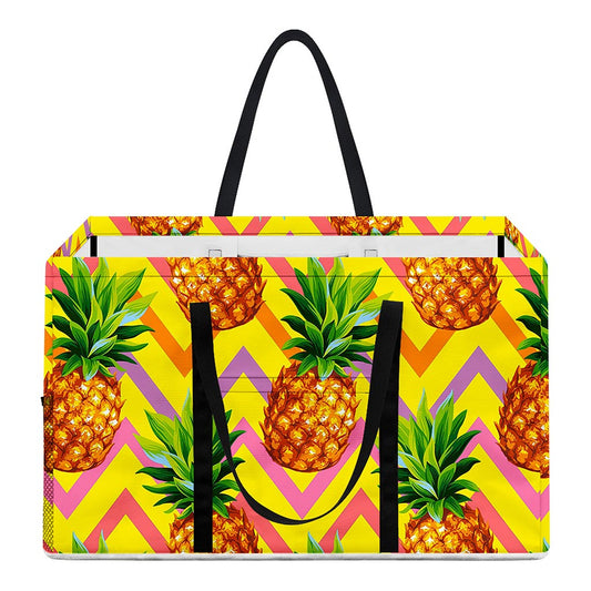 Pastel Zig Zag Pineapple Pattern Print Utility Tote Bag