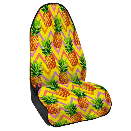 Pastel Zig Zag Pineapple Pattern Print Waterproof Car Seat Cover