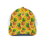 Pastel Zig Zag Pineapple Pattern Print White Mesh Trucker Cap