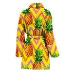 Pastel Zig Zag Pineapple Pattern Print Women's Bathrobe