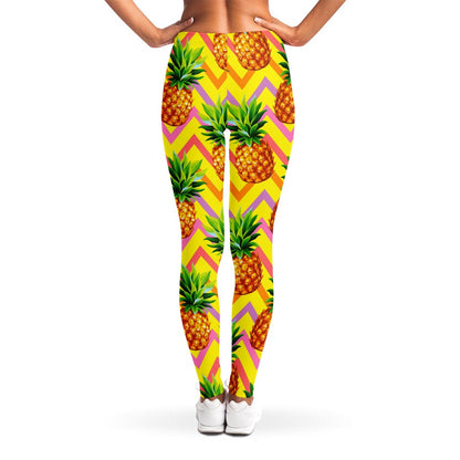 Pastel Zig Zag Pineapple Pattern Print Women's Leggings