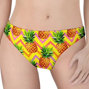 Pastel Zig Zag Pineapple Pattern Print Women's Thong