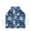 Patchwork Denim Jeans Pattern Print Adjustable Apron