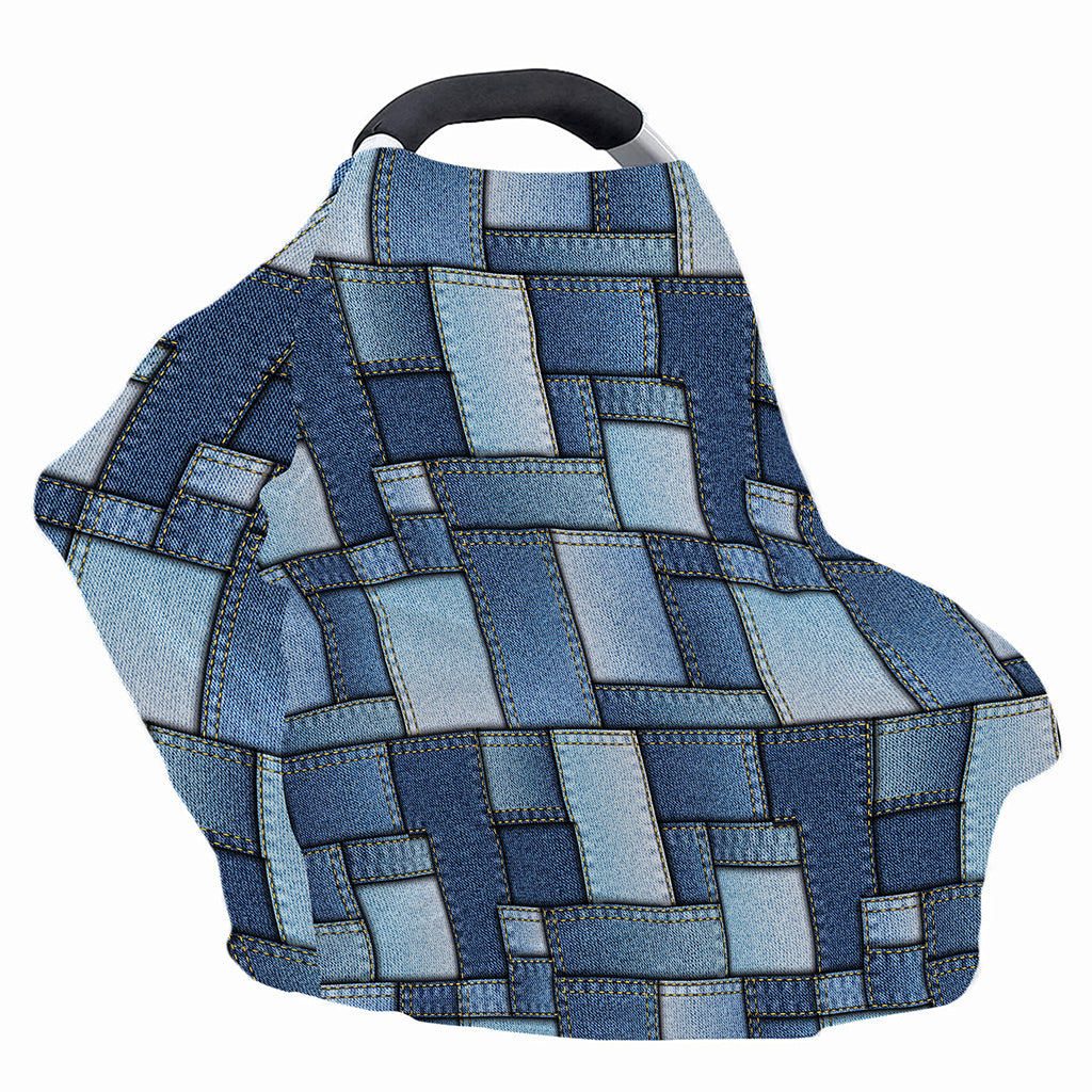 Patchwork Denim Jeans Pattern Print Baby Seat Cover