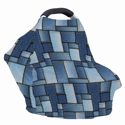 Patchwork Denim Jeans Pattern Print Baby Seat Cover